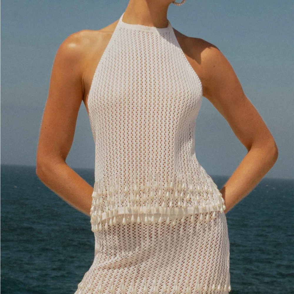 Peppermayo Ivory Halter Knit Two Piece Set